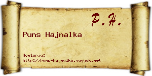 Puns Hajnalka névjegykártya